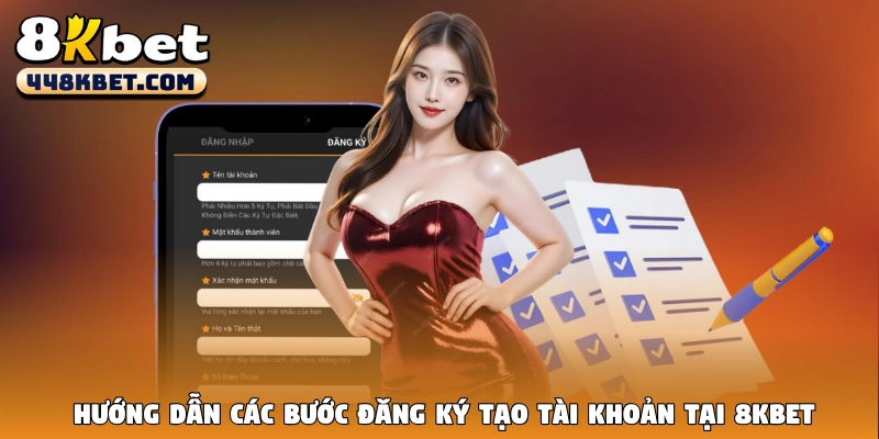 Hướng dẫn các bước đăng ký tạo tài khoản tại 8KBet